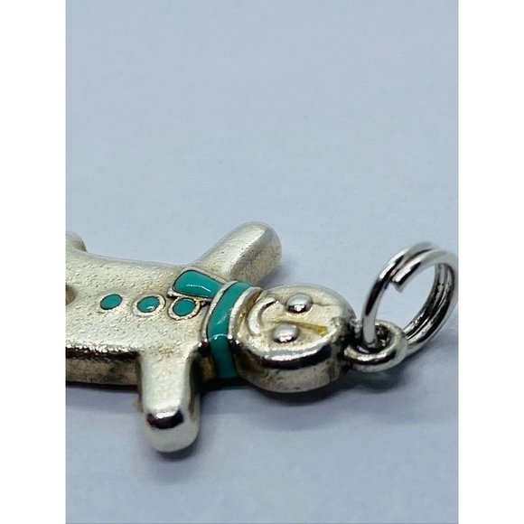 Tiffany&Co Gingerbread Man Pendant Charm Blue Enamel Sterling Silver Pouch - Picture 6 of 10